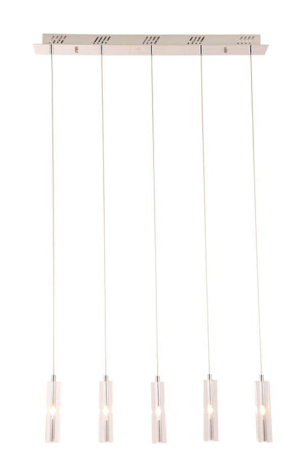 Zuo Modern Celeron Steel, Glass Modern Commercial Grade Ceiling Lamp Clear Steel, Glass