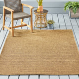 Shorey 5'3" x 7' Indoor/Outdoor Area Rug, Natural Noble House