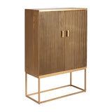 Sagebrook Home Contemporary Wood, 55"h 2-door Cabinet, Gold 16678 Gold Mango Wood