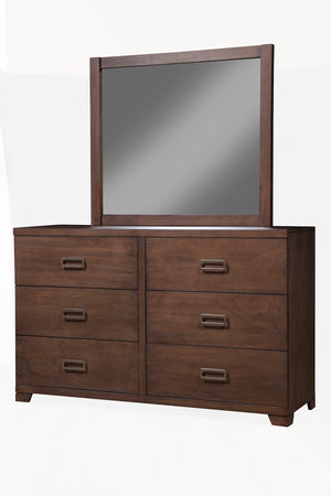 Alpine Furniture Savannah Mirror, Pecan 1100-06 Pecan Plantation Mahogany Solids & Okoume Veneer 42 x 1.5 x 37