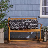 Union Outdoor Cushions, 17.75" Square, Modern Triangle Pattern, Contemporary, Black, White Noble House