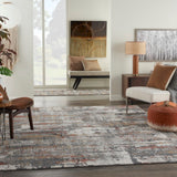 Nourison Ludlow LDW02 Contemporary Machine Made Power-loomed Indoor only Area Rug Grey/Multi 9' x 12' 99446783622