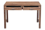 Porter Designs Urban Solid Sheesham Wood Contemporary Desk Natural 10-117-05-8058N