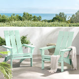 Zuma Outdoor Acacia Wood Foldable Adirondack Chairs (Set of 2), Light Mint