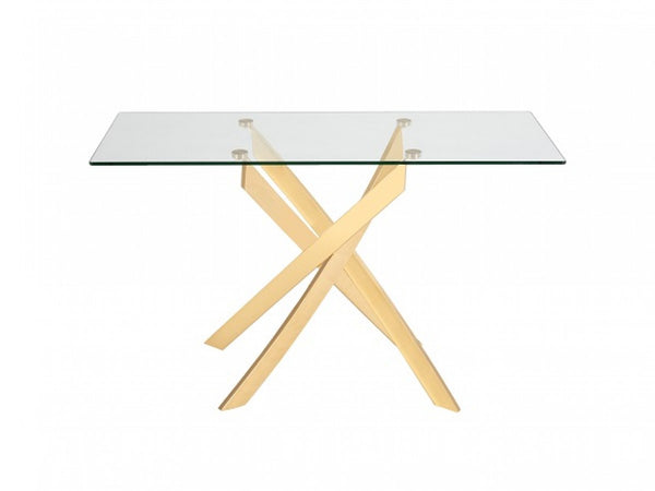VIG Furniture Modrest Pyrite Modern Glass and Gold Console Table VGEW-F7033AD-G VGEW-F7033AD-G