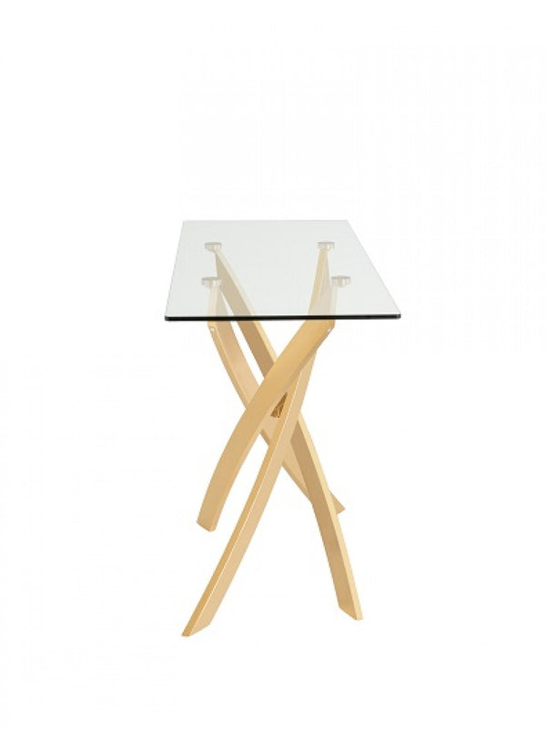 VIG Furniture Modrest Pyrite Modern Glass and Gold Console Table VGEW-F7033AD-G VGEW-F7033AD-G