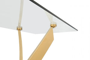 VIG Furniture Modrest Pyrite Modern Glass and Gold Console Table VGEW-F7033AD-G VGEW-F7033AD-G