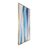 Sagebrook Home Contemporary 62x42 Framed Hand Painted Abstract Canvas, Blue 70204  Polyester Canvas