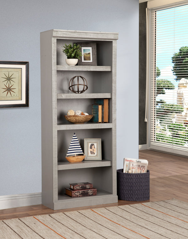 Libras 72" Bookcase in Grey - Stylish 5-Shelf Storage with Adjustable Shelves for Any Room