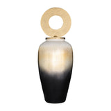 Sagebrook Home Contemporary Metal 31" Vase With Halo, Champagne 17569-02 Gold Glass