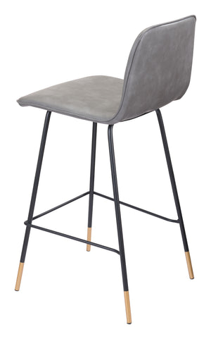Zuo Modern Var 100% Polyurethane, Plywood, Steel Modern Commercial Grade Counter Stool Gray, Black, Gold 100% Polyurethane, Plywood, Steel
