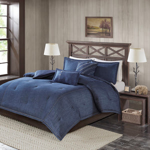 Woolrich Perry Casual| 100% Cotton Oversized Denim 5Pcs Comforter Set WR10-2194