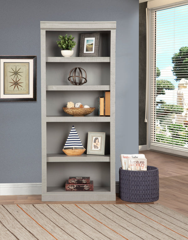 Libras 72" Bookcase in Grey - Stylish 5-Shelf Storage with Adjustable Shelves for Any Room