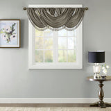 Madison Park Elena Traditional 100% Polyester Faux Silk Waterfall Embellished Valance MP41-7409