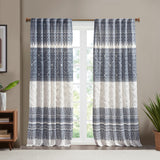 Mila Global Inspired 100% Window Curtain Panel with Lining in Navy