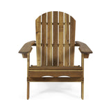 Hanlee Outdoor Rustic Acacia Wood Folding Adirondack Chair