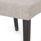 Kuna Contemporary Upholstered Dining Chair, Light Gray and Gray Noble House