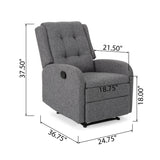 O'Leary Traditional Upholstered Recliner, Charcoal Tweed Noble House