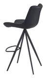 English Elm EE2649 100% Polyurethane, Plywood, Steel Modern Commercial Grade Bar Chair Set - Set of 2 Black 100% Polyurethane, Plywood, Steel