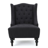 Toddman High-Back Dark Charcoal Fabric Club Chair Noble House