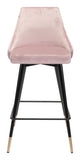 English Elm EE2641 100% Polyester, Plywood, Steel Modern Commercial Grade Counter Chair Pink, Black, Gold 100% Polyester, Plywood, Steel