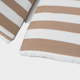 Salem Outdoor Chaise Lounge Cushion, Brown and White Stripes Noble House