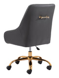 English Elm EE2885 100% Polyurethane, Plywood, Steel Modern Commercial Grade Office Chair Gray, Gold 100% Polyurethane, Plywood, Steel