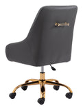 Zuo Modern Madelaine 100% Polyurethane, Plywood, Steel Modern Commercial Grade Office Chair Gray, Gold 100% Polyurethane, Plywood, Steel