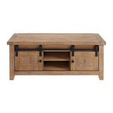 Intercon Highland Farmhouse Coffee Table w/Sliding Doors HI-TA-5028D-SWH-C HI-TA-5028D-SWH-C