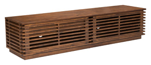 Zuo Modern Linea Acacia Wood Mid Century Commercial Grade Entertainment Stand Walnut Acacia Wood