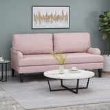 Auriga Contemporary Fabric Loveseat, Light Blush and Dark Brown Noble House