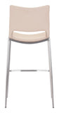 English Elm EE2648 100% Polyurethane, Plywood, Stainless Steel Modern Commercial Grade Bar Chair Set - Set of 2 Light Pink, Silver 100% Polyurethane, Plywood, Stainless Steel