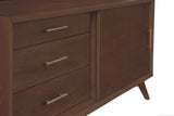 Alpine Furniture Flynn Small TV Console, Walnut 966WAL-15 Walnut Mahogany Solids & Okoume Veneer 50 x 20 x 27