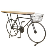 Sagebrook Home Casual Home Bicycle Console Table, Charcoal FW10175-01 Gray Fir Wood