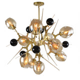 Bethel Gold Chandelier in Metal & Glass