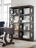 Hooker Furniture Kinsey Modern-Contemporary Etagere in Hardwood Solids and Quartered Walnut Veneers; Light Physical Distressing 5066-10443