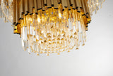 Bethel Gold Chandelier in Stainless Steel & Crystal