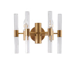 Bethel Brass Wall Sconce in Metal & Crystal