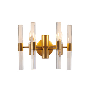 Bethel Brass Wall Sconce in Metal & Crystal