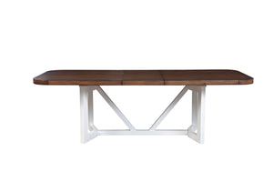 Alpine Furniture Donham Two Tone Dining Table 3737-01 Mystic Brown & White Pine Solids & Veneer 42 x 78-96 x 30.5