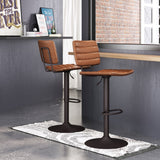 Zuo Modern Holden 100% Polyurethane, Plywood, Steel Modern Commercial Grade Barstool Vintage Brown, Dark Bronze 100% Polyurethane, Plywood, Steel