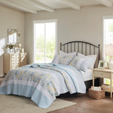 Violet Cottage/Country 100% Cotton Printed Coverlet Set