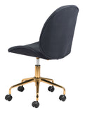 Zuo Modern Miles 100% Polyurethane, Plywood, Steel Modern Commercial Grade Office Chair Black, Gold 100% Polyurethane, Plywood, Steel