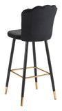 English Elm EE2833 100% Polyester, Plywood, Steel Modern Commercial Grade Bar Chair Black, Gold 100% Polyester, Plywood, Steel