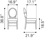 Zuo Modern Regents 100% Polyester, Rubberwood Scandinavian Commercial Grade Dining Chair Set - Set of 2 Walnut, Light Gray 100% Polyester, Rubberwood