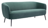 Zuo Modern Karan 100% Polyester, Plywood, Steel Modern Commercial Grade Sofa Green, Black 100% Polyester, Plywood, Steel