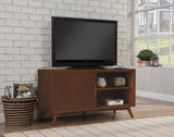 Alpine Furniture Flynn Small TV Console, Walnut 966WAL-15 Walnut Mahogany Solids & Okoume Veneer 50 x 20 x 27