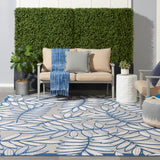 Nourison Aloha ALH18 Outdoor Machine Made Power-loomed Indoor/outdoor Area Rug Ivory/Navy 12' x 15' 99446829672