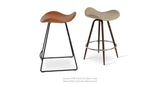 Falcon Wire Stools Set: Falcon and One Wire Counter and One Swivel Counter Caramel Wheat