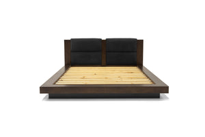 VIG Furniture Nova Domus Fantasia - Walnut/Dark Grey Bed and Two Nightstands VGWDHL-W01-BED-2NS